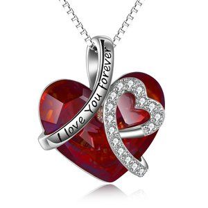 COPY - RED HEART CRYSTAL NECKLACE.